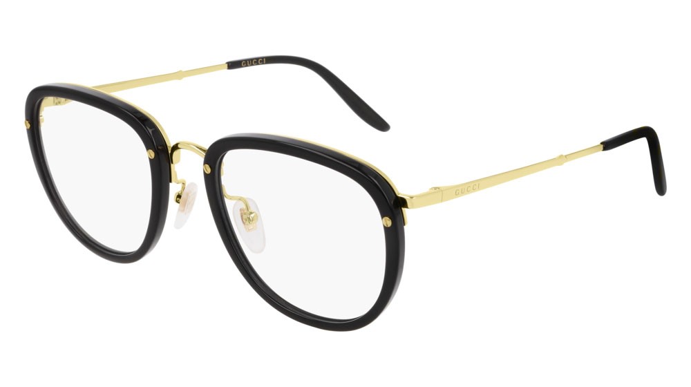 Occhiali da vista Gucci Logo GG0675O-001 colore gold forma rettangolare lenti transparent