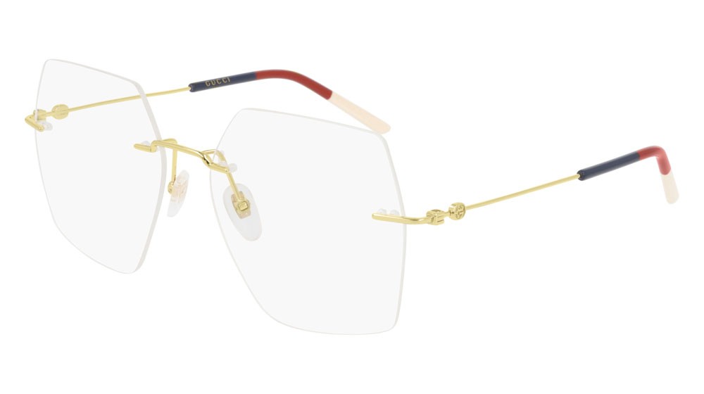Occhiali da vista Gucci Logo GG0683O-003 colore gold forma rettangolare lenti transparent