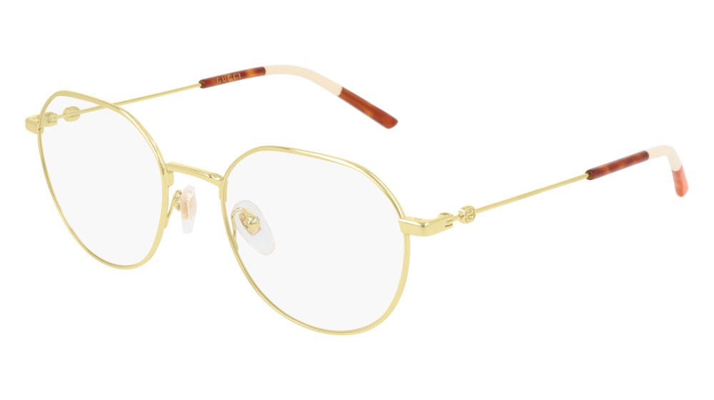 Occhiali da vista Gucci Logo GG0684O-001 colore gold forma rotondo lenti transparent