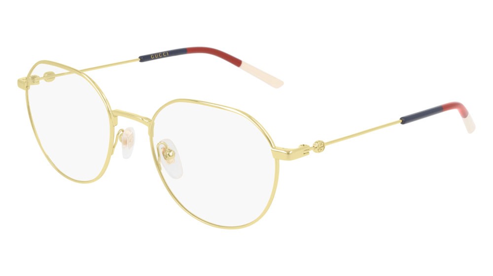 Occhiali da vista Gucci Logo GG0684O-003 colore gold forma rotondo lenti transparent