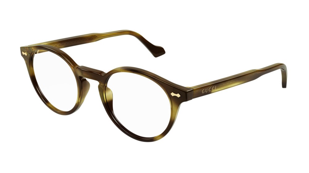 Occhiali da vista Gucci Logo GG0738O-005 colore havana forma rotondo lenti transparent