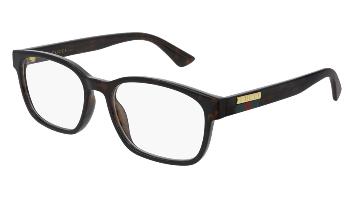 Occhiali da vista Gucci Logo GG0749O-005 colore havana forma rettangolare lenti transparent