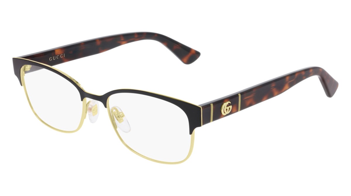 Occhiali da vista Gucci Logo GG0751O-002 colore havana forma cat eye lenti transparent