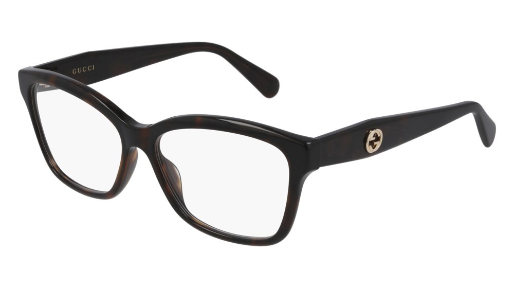 Occhiali da vista Gucci Logo GG0798O-005 colore havana forma rettangolare lenti transparent