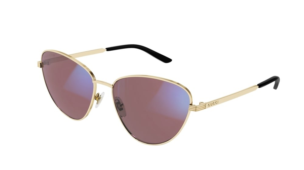 Sonnenbrillen Gucci Logo GG0803S-005 farbe gold form cat-eye gläser pink