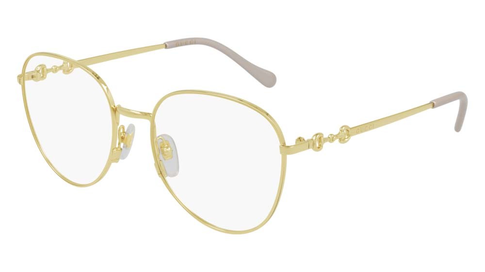 Occhiali da vista Gucci Logo GG0880O-001 colore gold forma cat eye lenti transparent