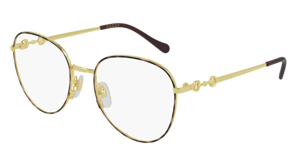 Occhiali da vista Gucci Logo GG0880O-002 colore gold forma cat eye lenti transparent