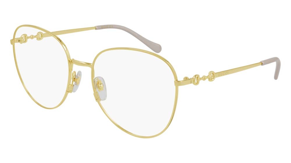 Occhiali da vista Gucci Logo GG0880O-004 colore gold forma cat eye lenti transparent
