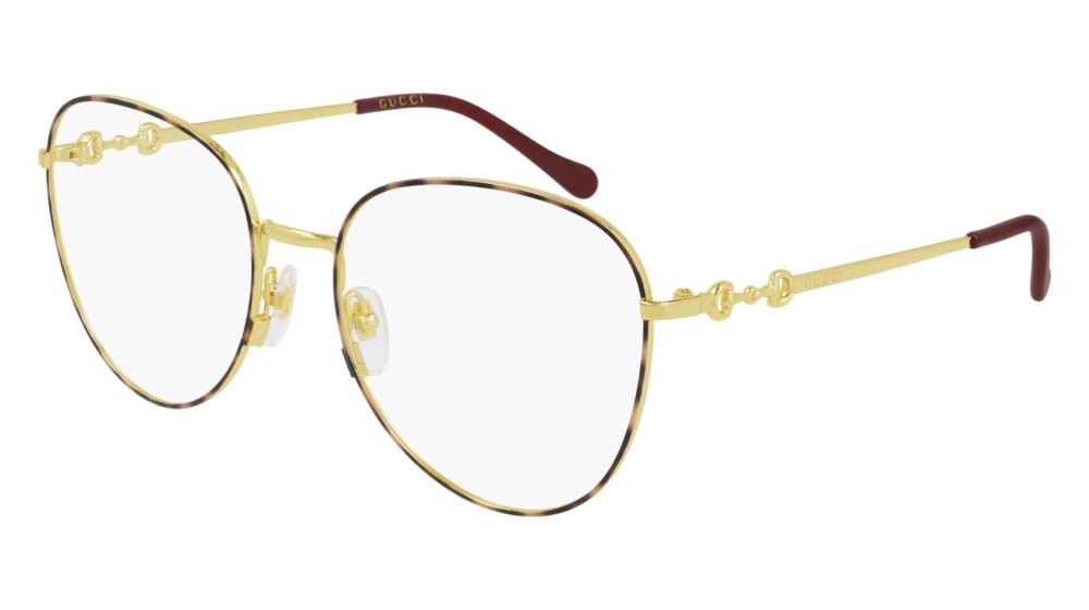 Occhiali da vista Gucci Logo GG0880O-005 colore gold forma cat eye lenti transparent