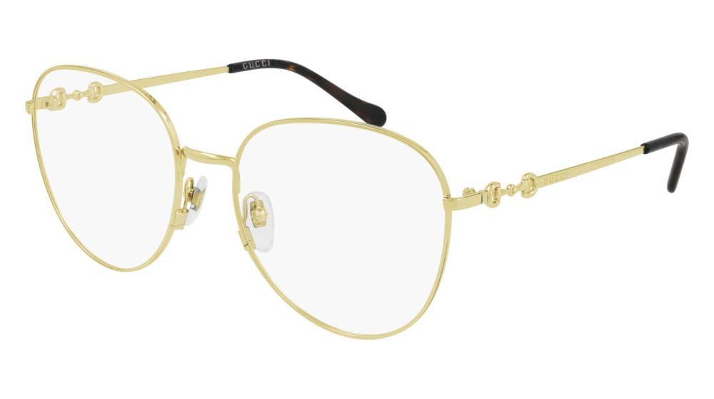 Occhiali da vista Gucci Logo GG0880O-006 colore gold forma cat eye lenti transparent
