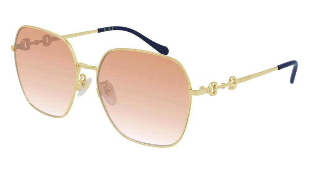 Sonnenbrillen Gucci Logo GG0882SA-003 farbe gold form rechteckig gläser red