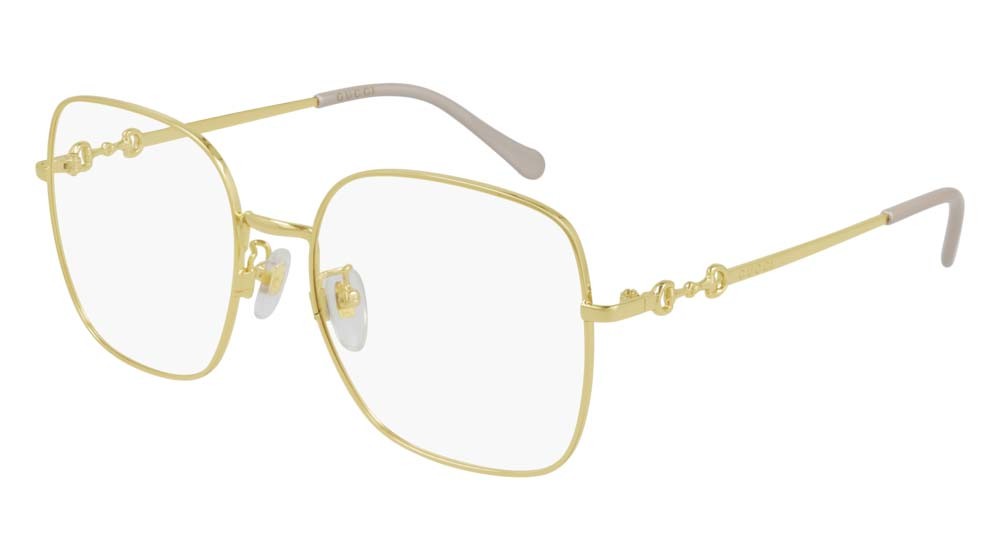 Occhiali da vista Gucci Logo GG0883OA-001 colore gold forma rettangolare lenti transparent