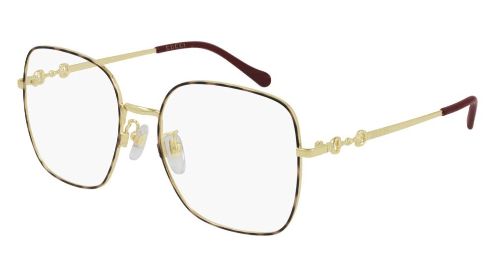 Occhiali da vista Gucci Logo GG0883OA-002 colore gold forma rettangolare lenti transparent