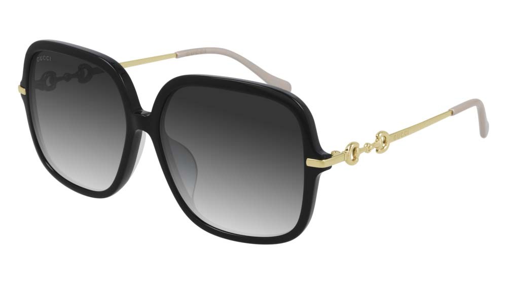 Sonnenbrillen Gucci Logo GG0884SA-001 farbe gold form rechteckig gläser grey