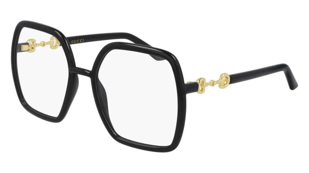 Brillen Gucci Logo GG0890O-001 farbe black form geometrisch gläser transparent