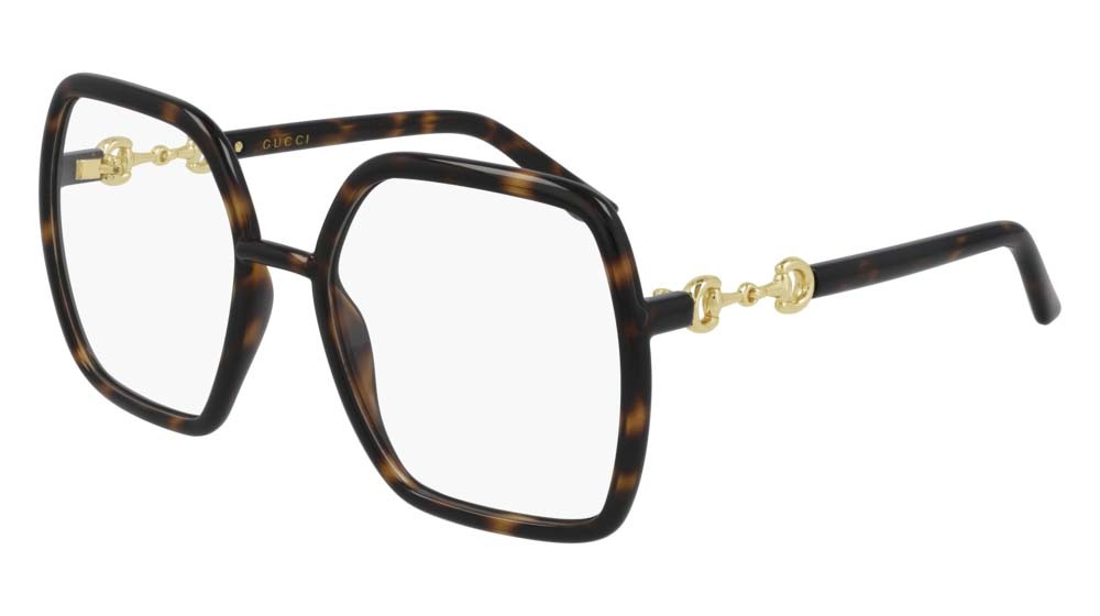 Occhiali da vista Gucci Logo GG0890O-002 colore havana forma geometrico lenti transparent