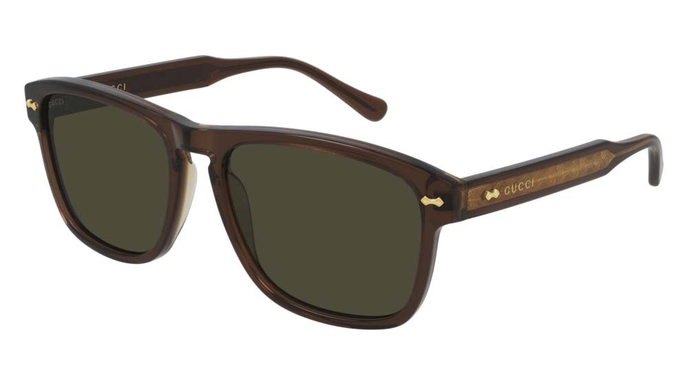 Occhiali da sole Gucci Logo GG0911S-003 colore brown forma rettangolare lenti green