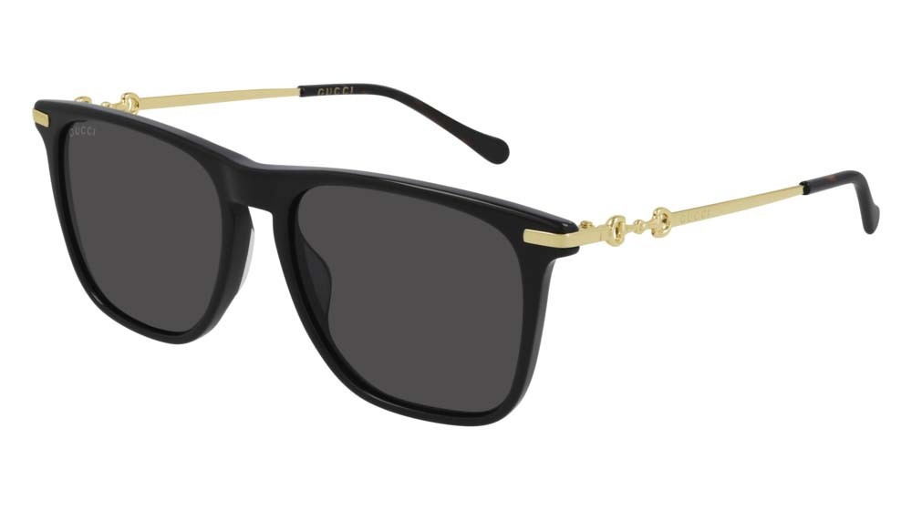 Occhiali da sole Gucci Logo GG0915S-001 colore gold forma rettangolare lenti grey