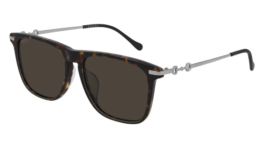 Occhiali da sole Gucci Logo GG0915S-002 colore silver forma rettangolare lenti brown