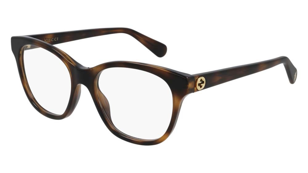 Occhiali da vista Gucci Logo GG0923O-002 colore havana forma cat eye lenti transparent