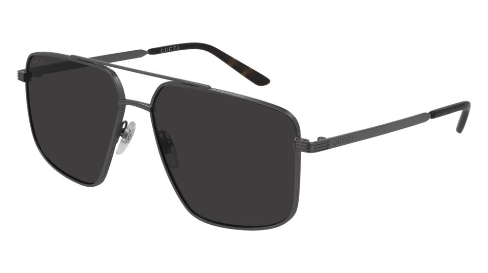 Occhiali da sole Gucci Logo GG0941S-001 colore ruthenium forma aviator lenti grey