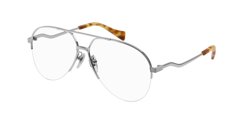 Occhiali da vista Gucci Logo GG0971O-002 colore silver forma aviator lenti transparent