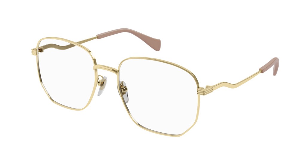 Occhiali da vista Gucci Logo GG0973O-001 colore gold forma rettangolare lenti transparent