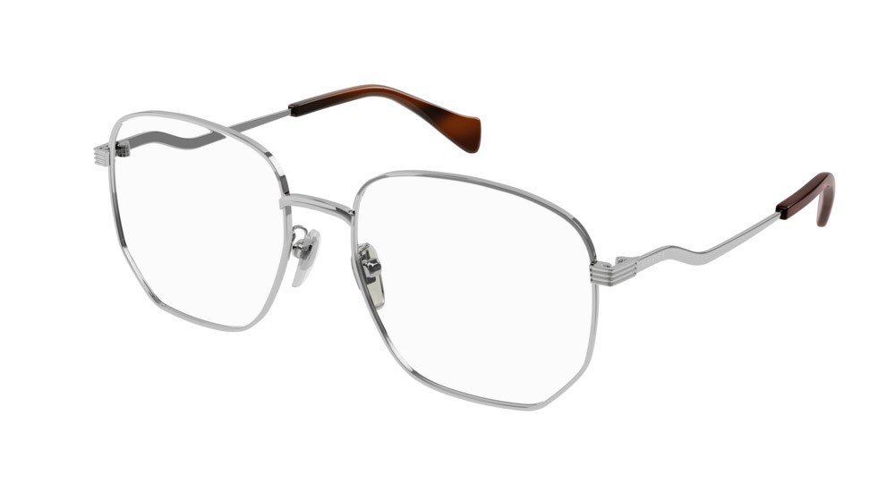Occhiali da vista Gucci Logo GG0973O-002 colore silver forma rettangolare lenti transparent