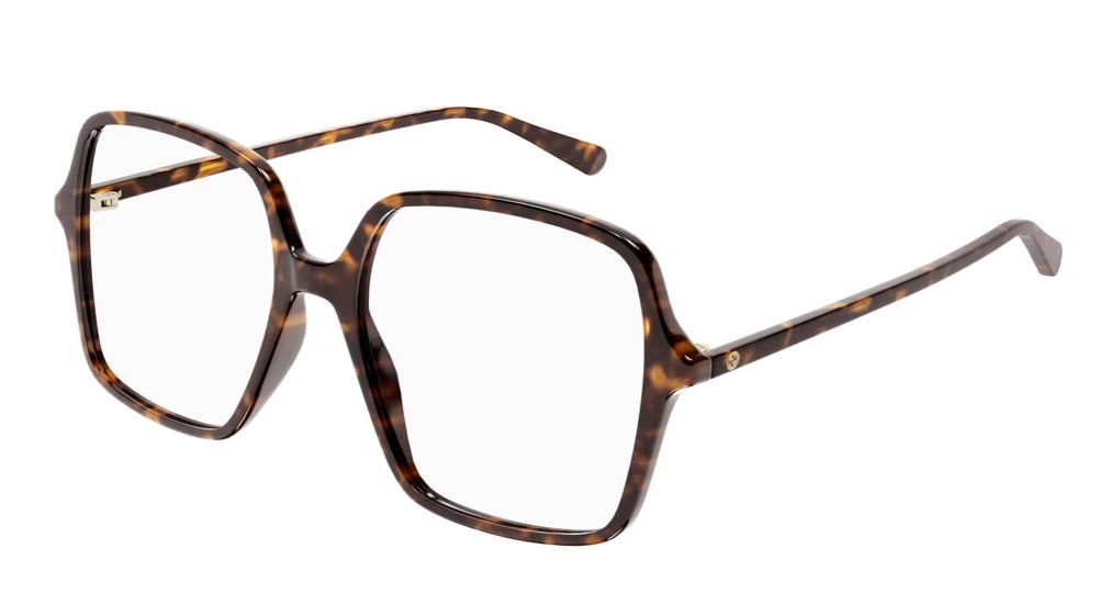 Occhiali da vista Gucci Logo GG1003O-002 colore havana forma rettangolare lenti transparent