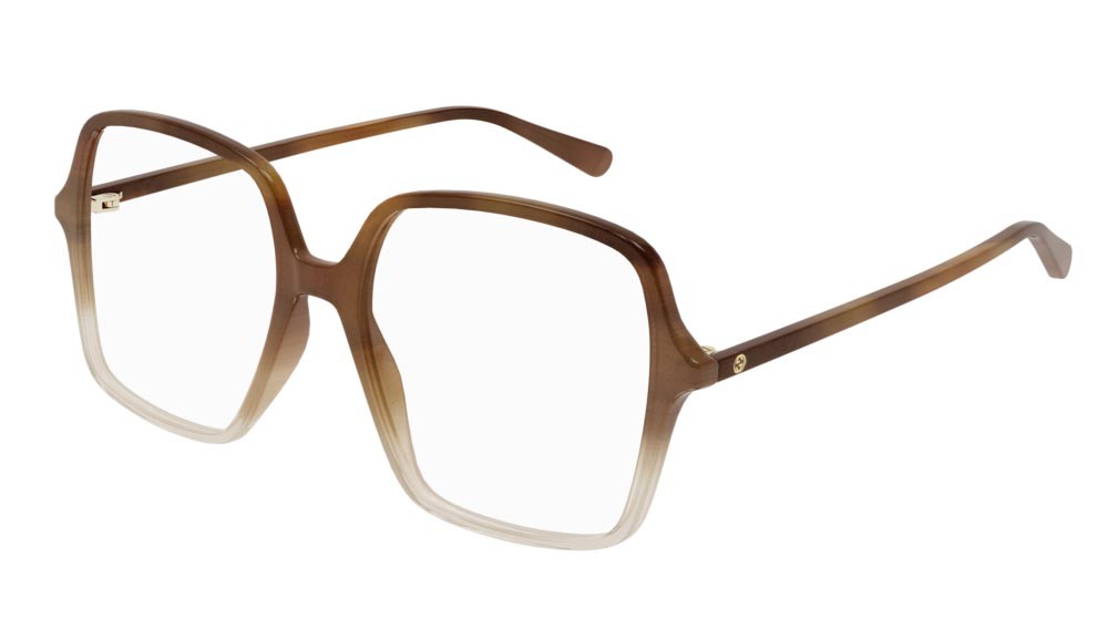 Occhiali da vista Gucci Logo GG1003O-003 colore brown forma rettangolare lenti transparent