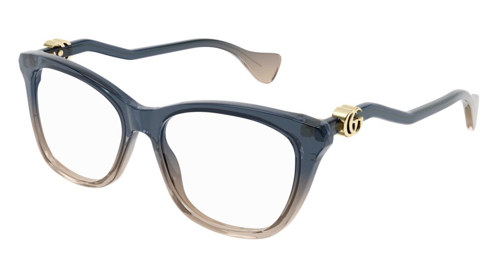 Occhiali da vista Gucci Logo GG1012O-002 colore blue forma rettangolare lenti transparent