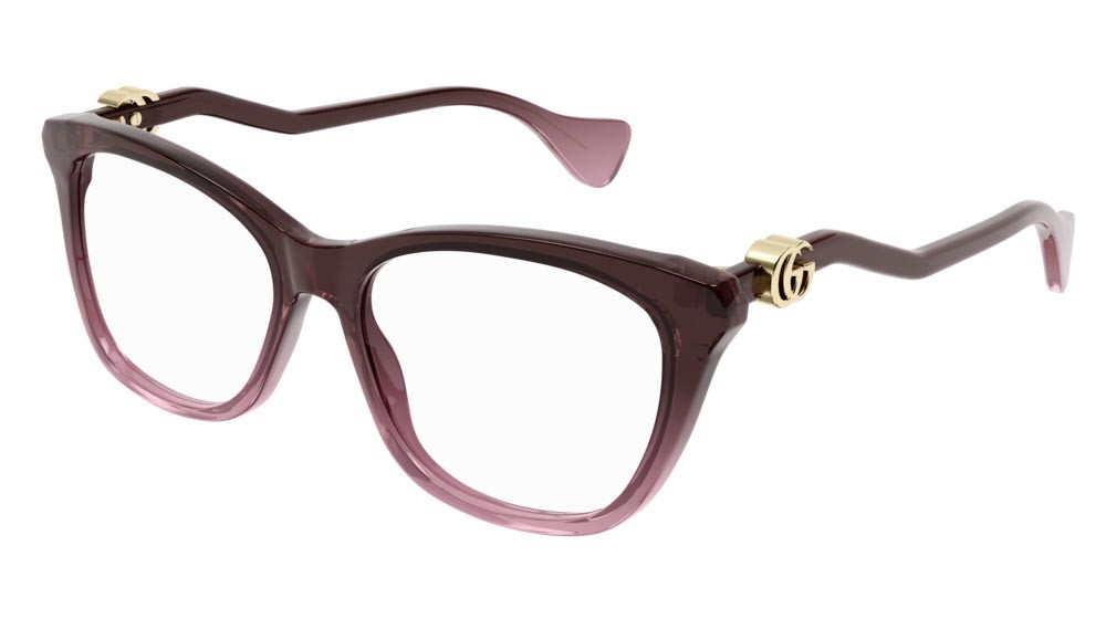 Occhiali da vista Gucci Logo GG1012O-003 colore burgundy forma rettangolare lenti transparent
