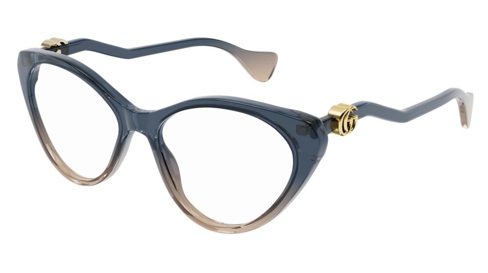 Occhiali da vista Gucci Logo GG1013O-002 colore blue forma cat eye lenti transparent