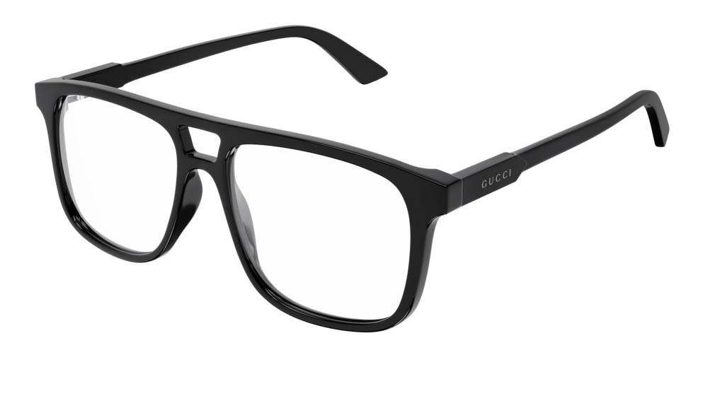 Brillen Gucci Logo GG1035O-001 farbe black form aviator gläser transparent