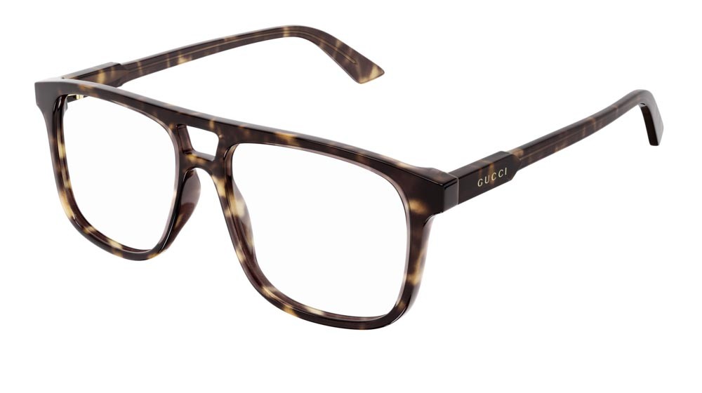 Occhiali da vista Gucci Logo GG1035O-002 colore havana forma aviator lenti transparent