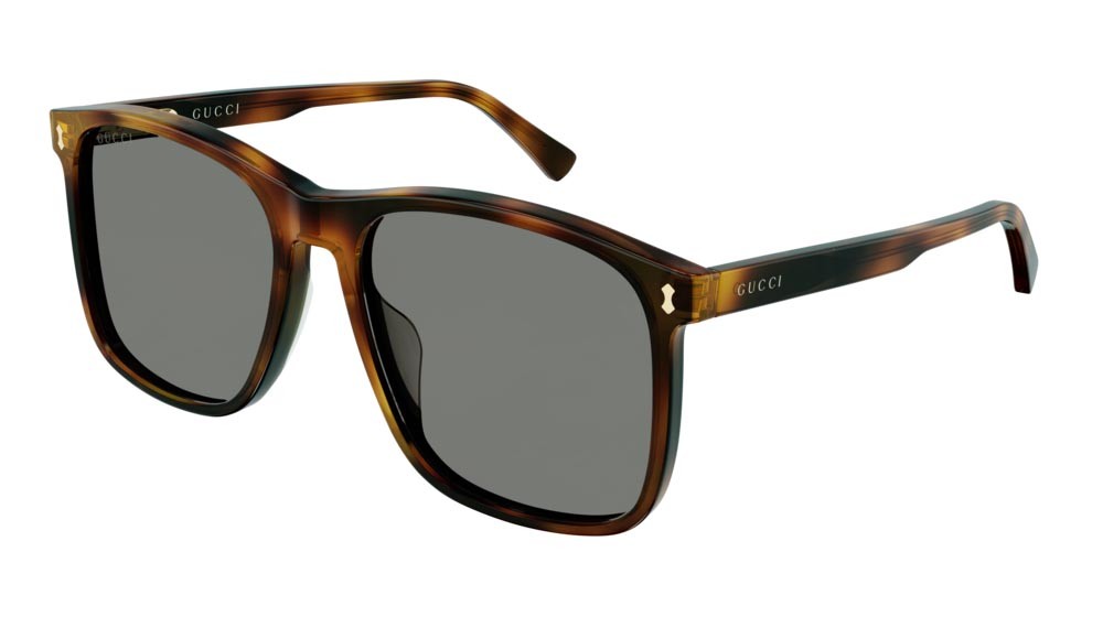Sonnenbrillen Gucci Logo GG1041S-002 farbe havana form rechteckig gläser grey