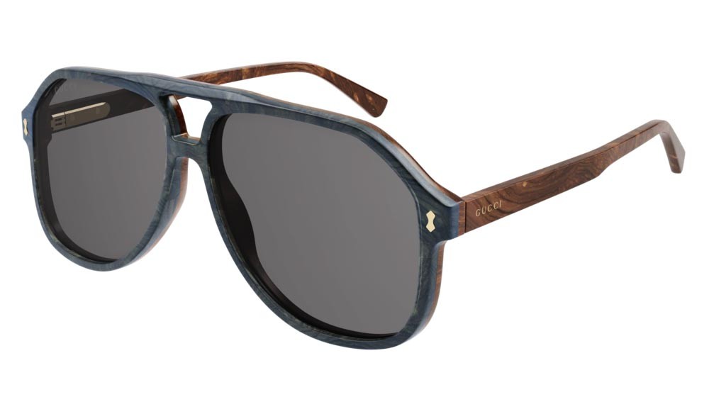 Sonnenbrillen Gucci Logo GG1042S-003 farbe brown form aviator gläser grey