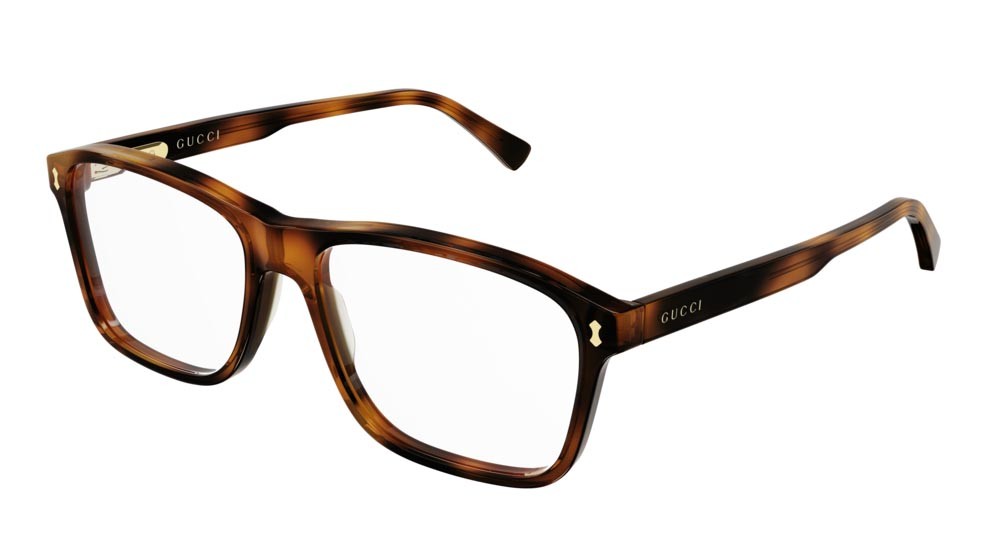 Occhiali da vista Gucci Logo GG1045O-002 colore havana forma rettangolare lenti transparent