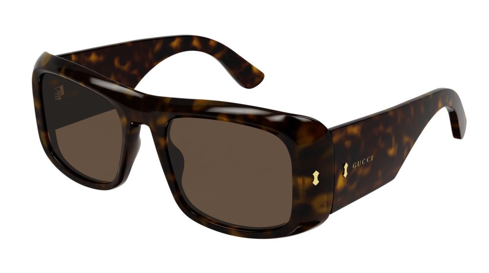 Occhiali da sole Gucci Logo GG1080S-002 colore havana forma rettangolare lenti brown