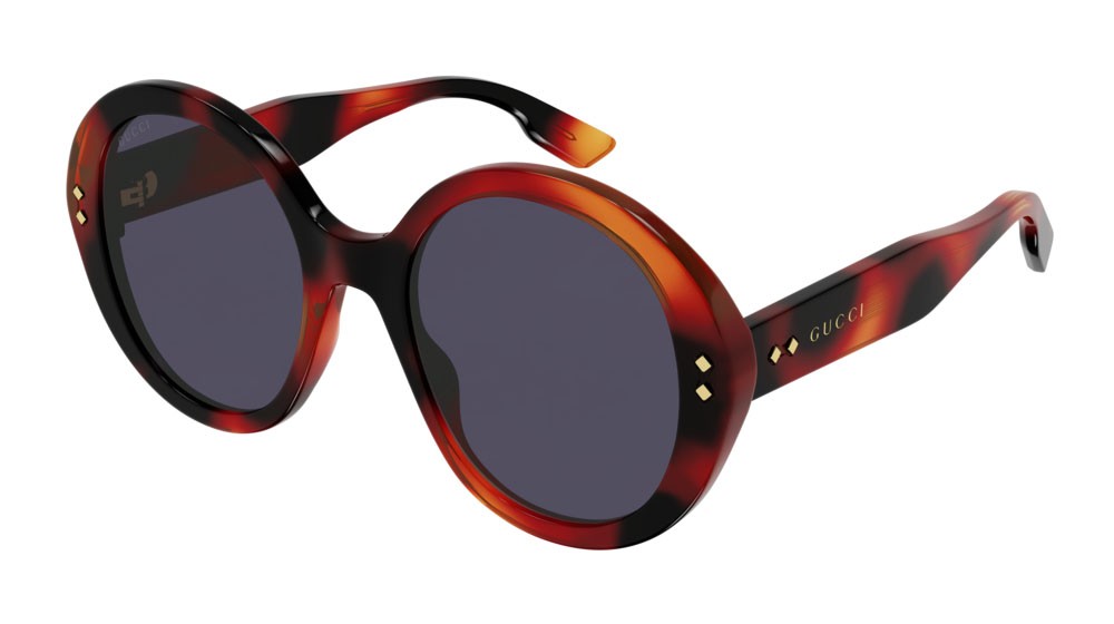 Sonnenbrillen Gucci Logo GG1081S-002 farbe havana form rund gläser smoke