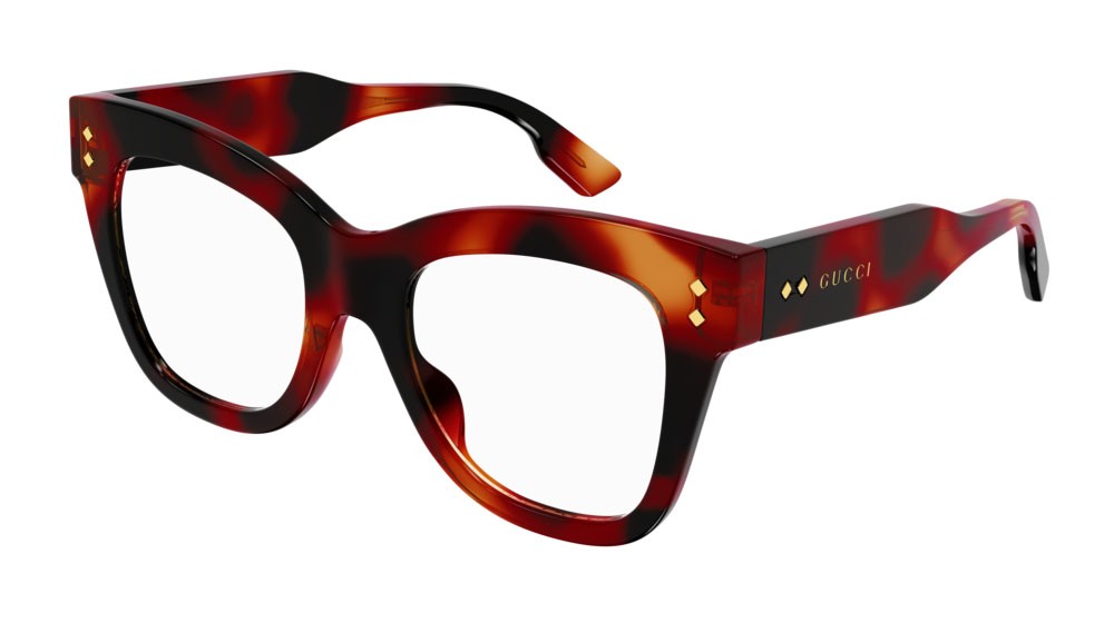Occhiali da vista Gucci Logo GG1082O-002 colore havana forma cat eye lenti transparent