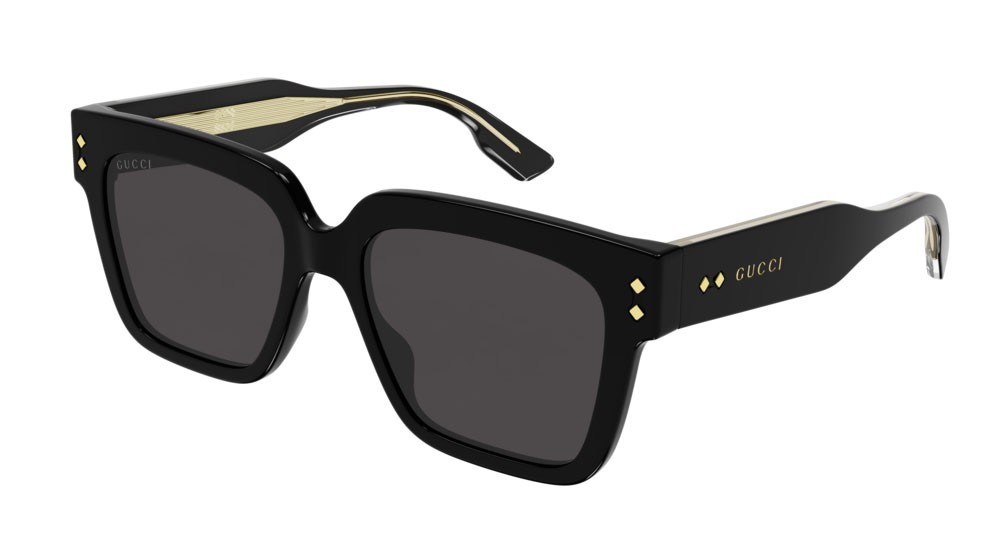 Occhiali da sole Gucci Logo GG1084S-001 colore black forma rettangolare lenti grey