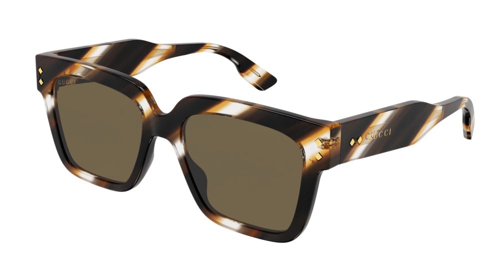 Occhiali da sole Gucci Logo GG1084S-003 colore havana forma rettangolare lenti brown