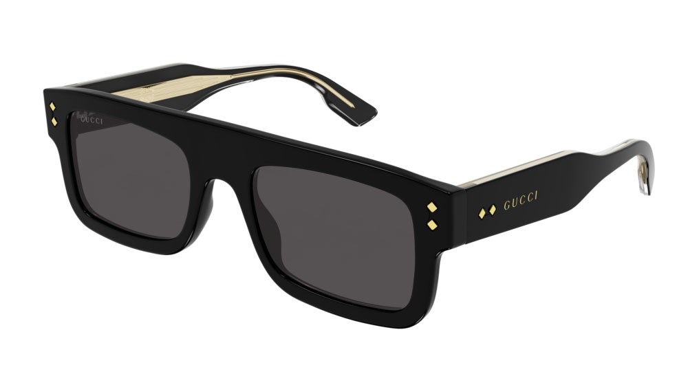 Occhiali da sole Gucci Logo GG1085S-001 colore black forma rettangolare lenti grey
