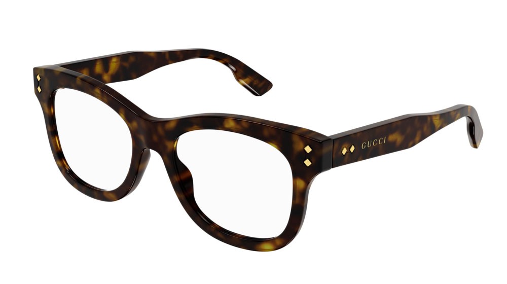 Occhiali da vista Gucci Logo GG1086O-007 colore havana forma rettangolare lenti transparent
