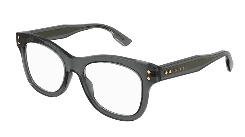 Occhiali da vista Gucci Logo GG1086O-008 colore grey forma rettangolare lenti transparent
