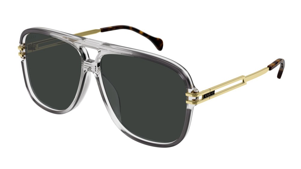Occhiali da sole Gucci Logo GG1105S-001 colore gold forma aviator lenti grey