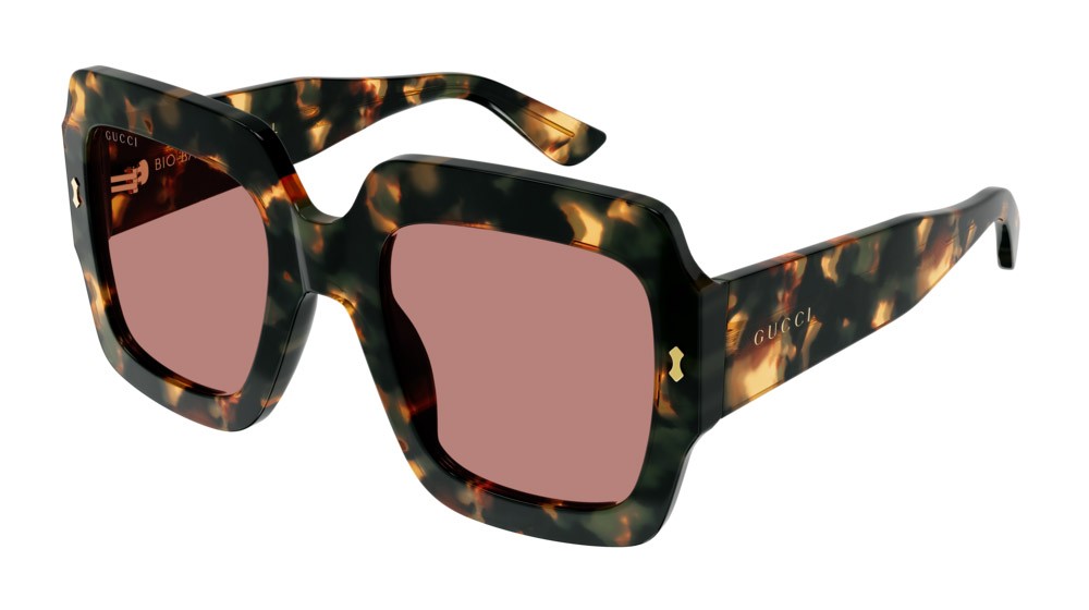 Sonnenbrillen Gucci Logo GG1111S-003 farbe havana form rechteckig gläser red
