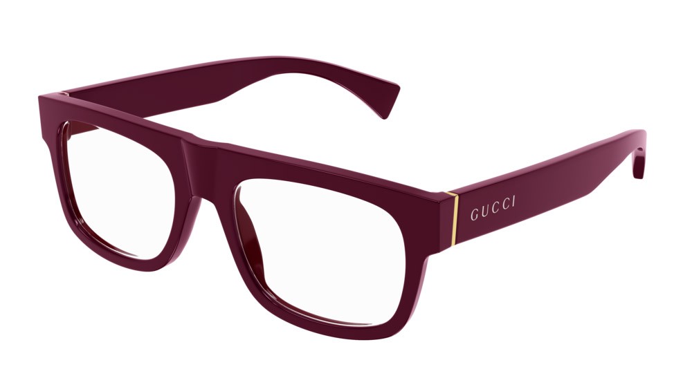 Occhiali da vista Gucci Logo GG1137O-003 colore burgundy forma rettangolare lenti transparent