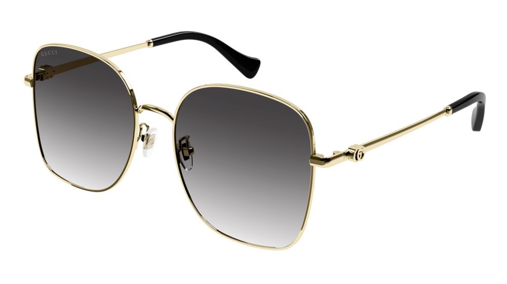 Sonnenbrillen Gucci Logo GG1143S-001 farbe gold form schmetterling gläser grey